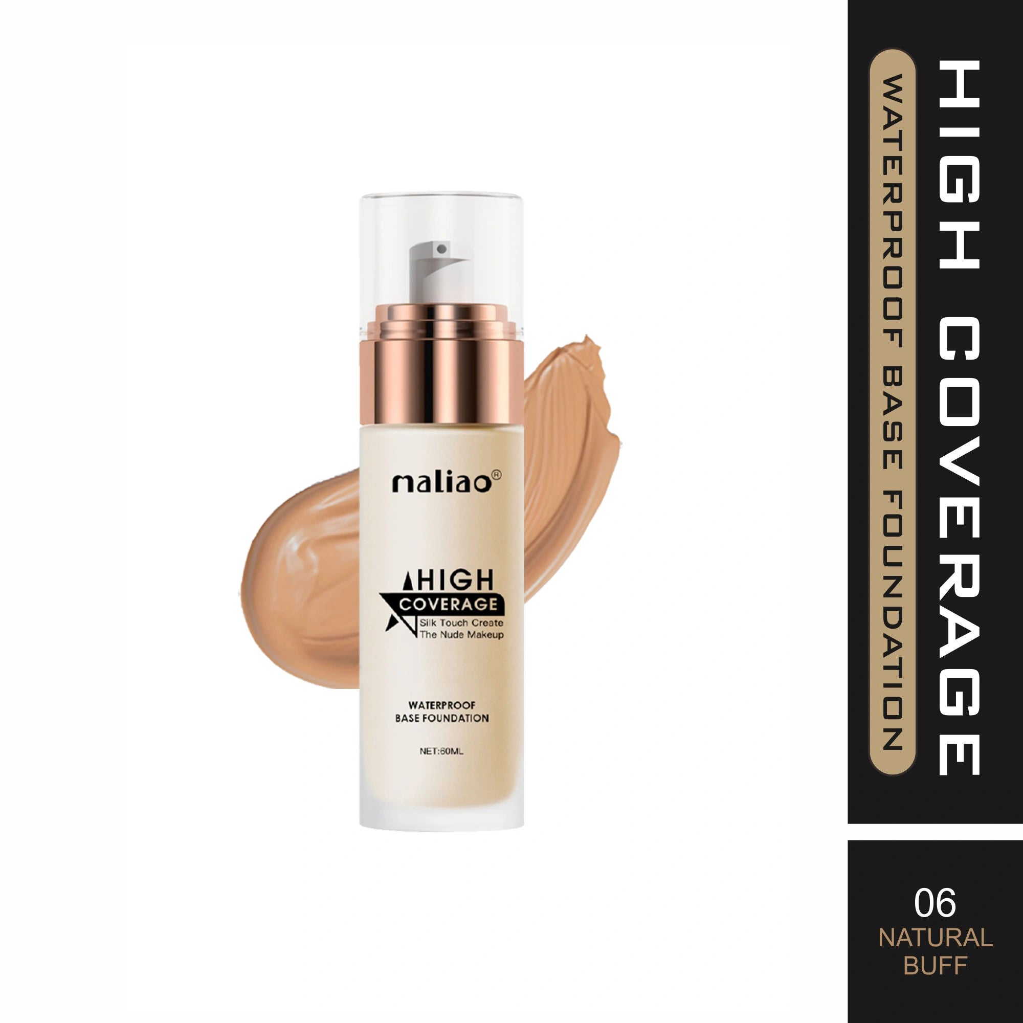 Maliao High Coverage Waterproof Base Foundation - Flawless All-Day Wear Face